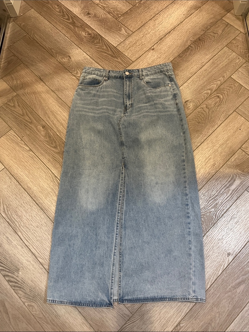 Blank NYC Light Blue Denim Waist Label Detail